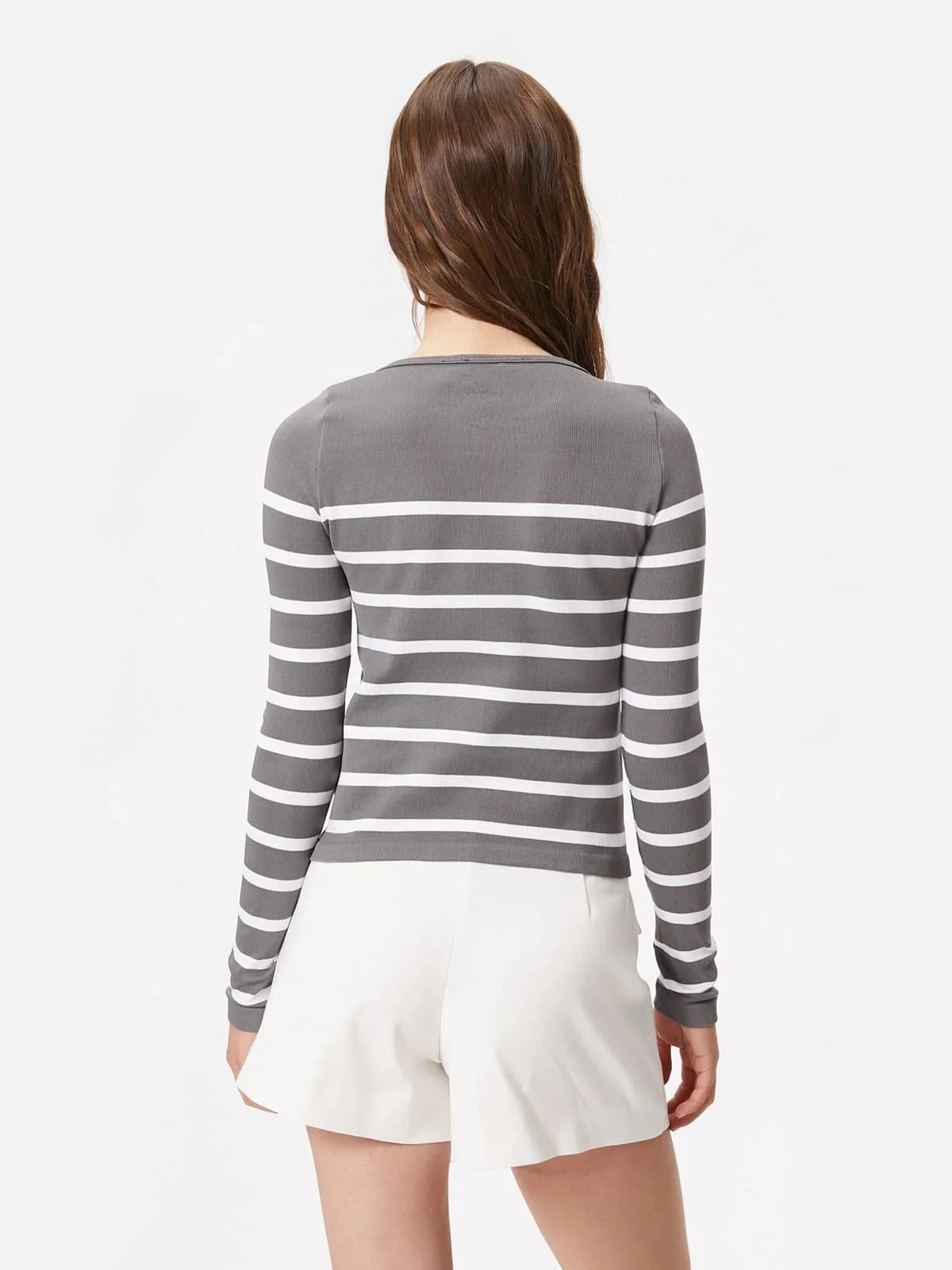 Cotton Long-Sleeve Striped T-shirt - Image 5